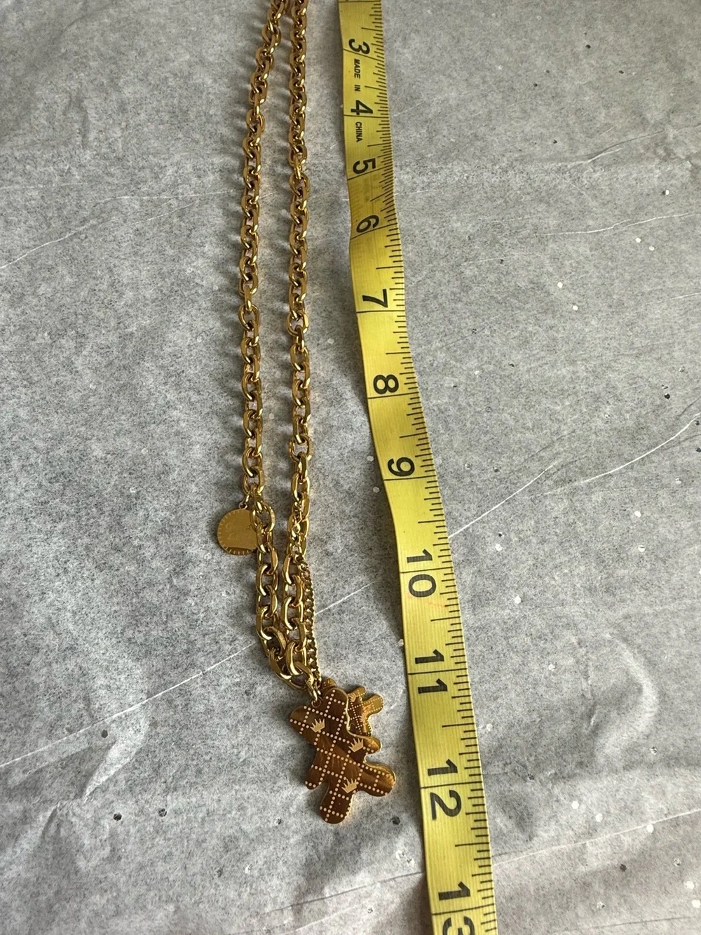 18k gold plated Teddy Pendant Chain Necklace - Women Jewelry